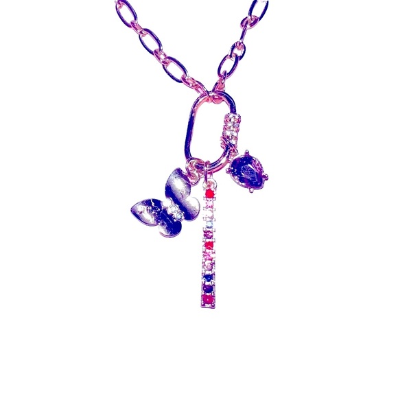 New Juicy Couture Charm Butterfly Gold Statement Necklace - Picture 2 of 7